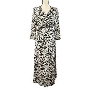 Zara Leopard Animal Print Satin Effect Dress